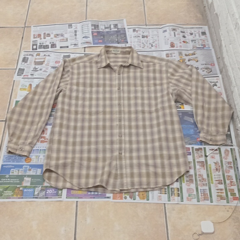 Mens Guess Jeans "American Tradition" Button down Shirt L Brown